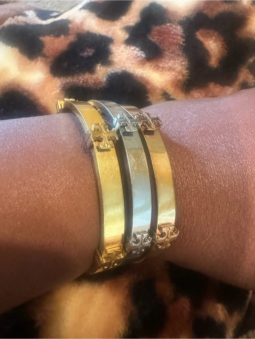 Tory Burch Gold, silver and rose Gold Triple Bangle set - Women's Jewelry